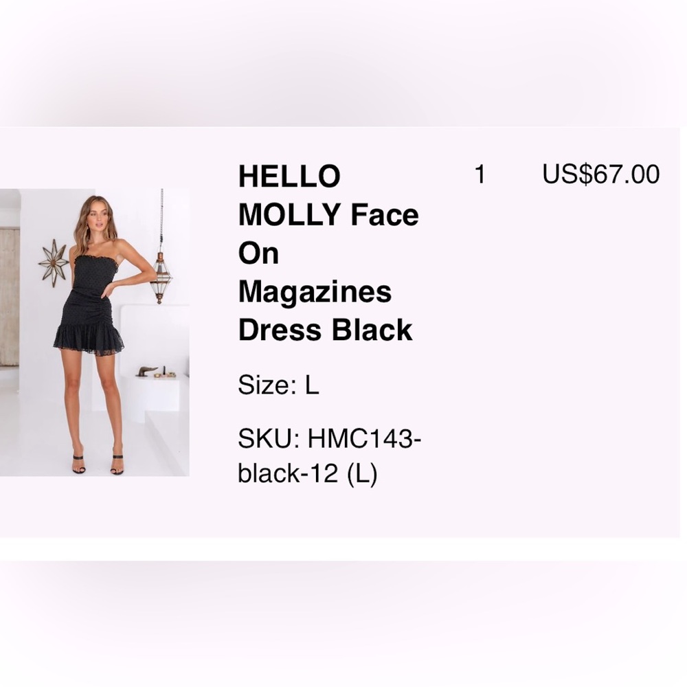 Hello Molly -Black Mini Dress